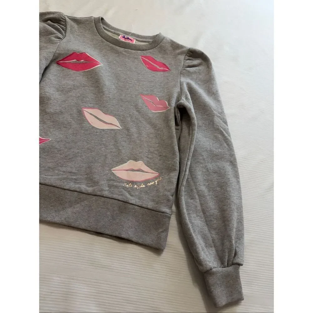 Kate Spade Lips Sweatshirt Size XXS New